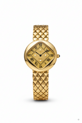 Natural Diamond Watch – 0.01 ct | Swiss-made Movement | 24K Gold-Plated